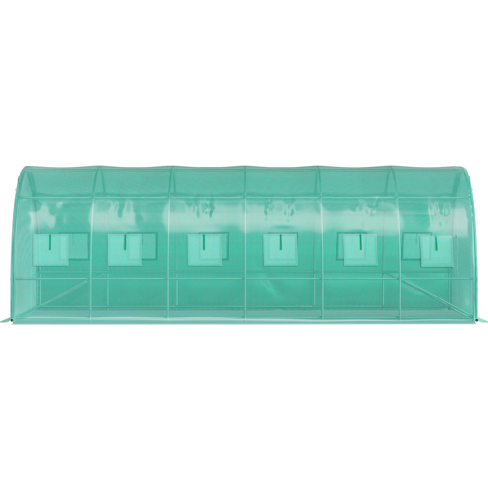 20ft x 10ft x 7ft Walk‑In Tunnel Greenhouse — Galvanized Steel Frame Roll‑Up Windows & Zippered Doors Green