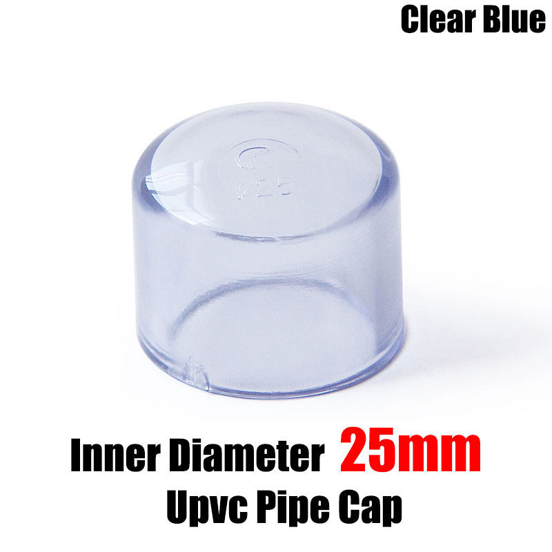 Package of 10 transparent PVC end caps for plumbing repair projects