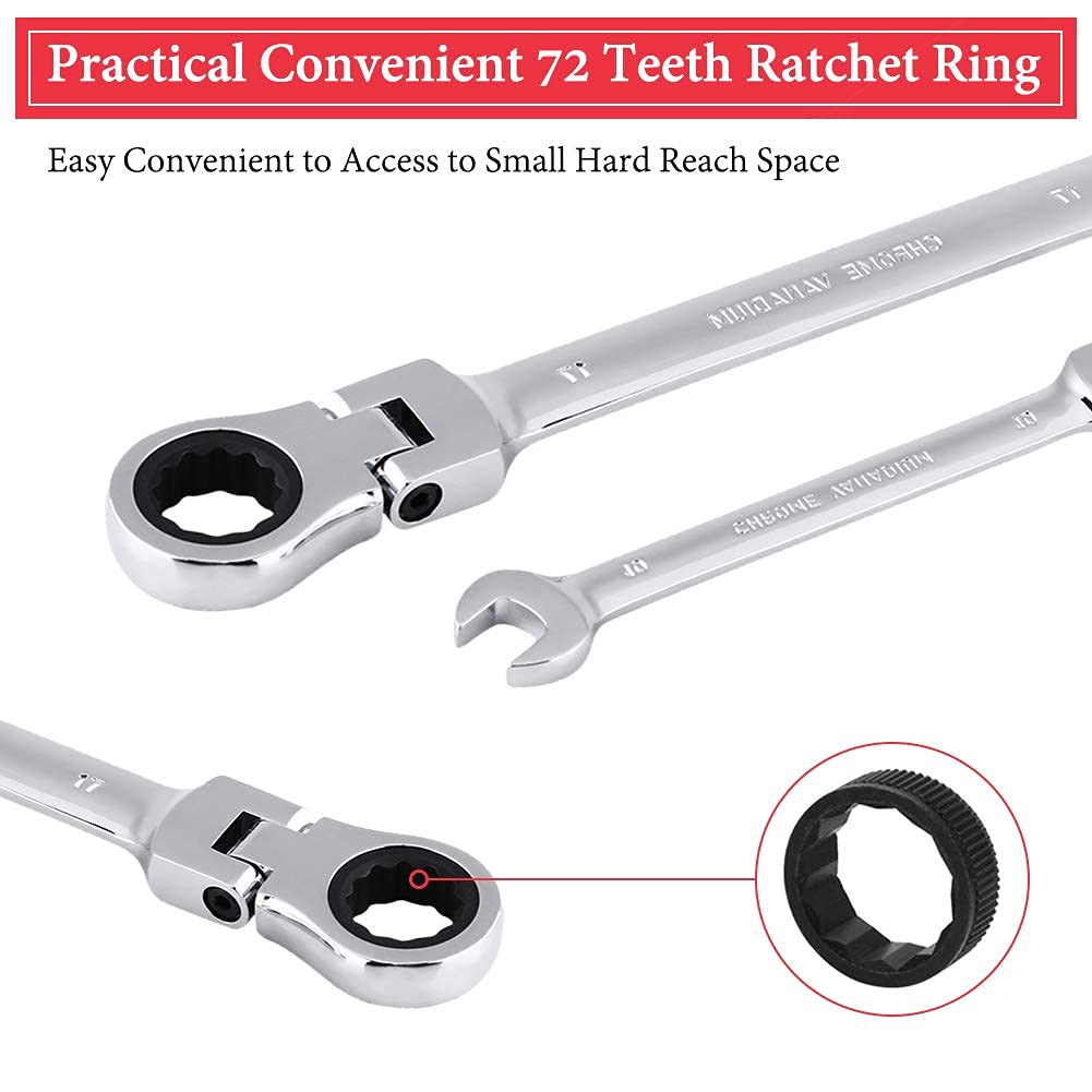 12Pcs Activities Wrench Set Ratchet tools Torque Wrench Gears flexible Open End Wrenches Repair Tools To Bike Spanner - HomeDIYer