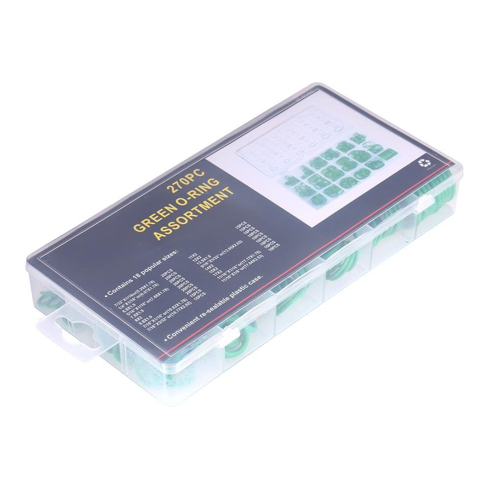 270 × Green Rubber O - ring Seal Sealing Rings Nitrile Washer Rubber Set Kit Box - HomeDIYer