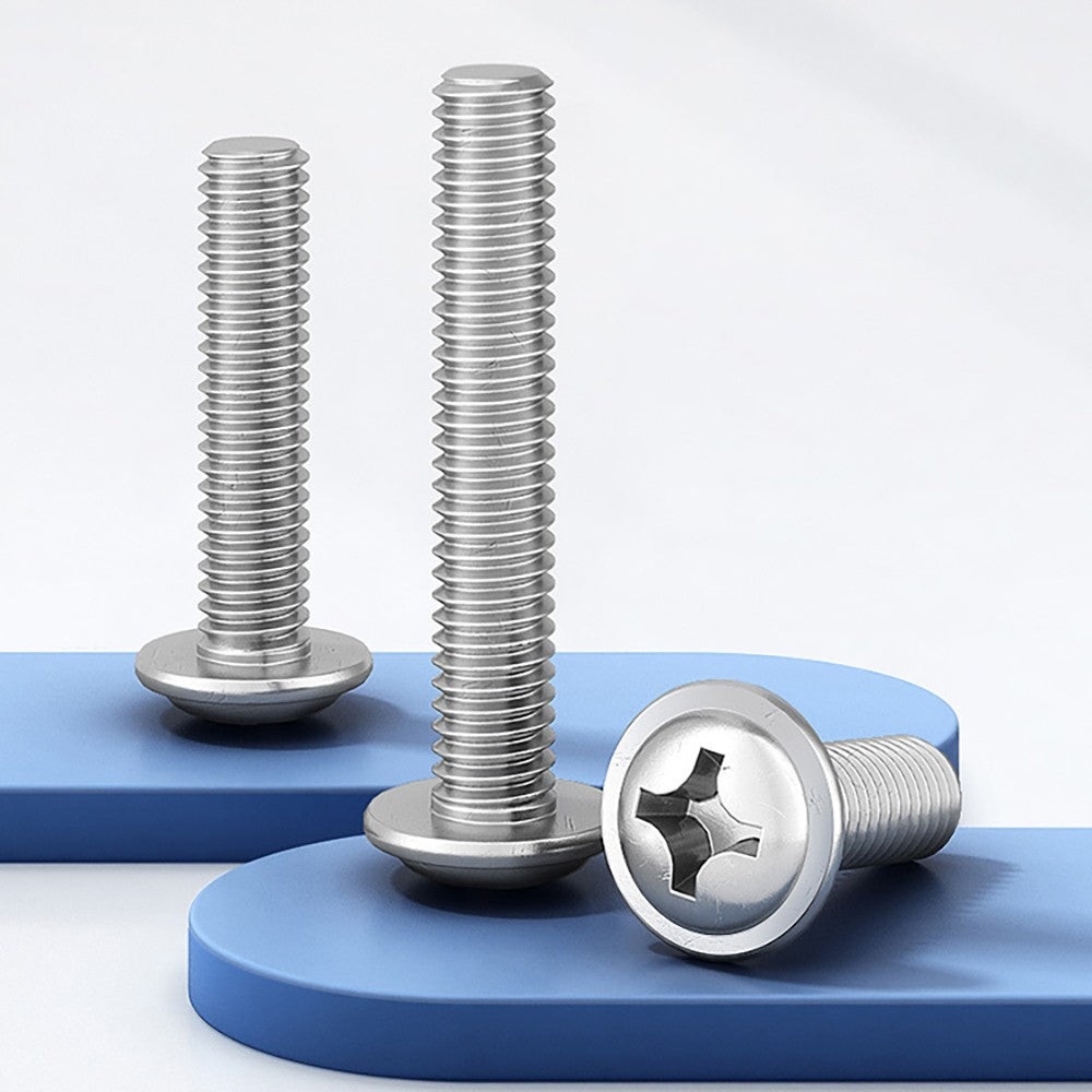 A4 Stainless Flanged Button Head Screws – M3 to M6, Phillips Drive, Marine Grade (4–50mm Lengths)