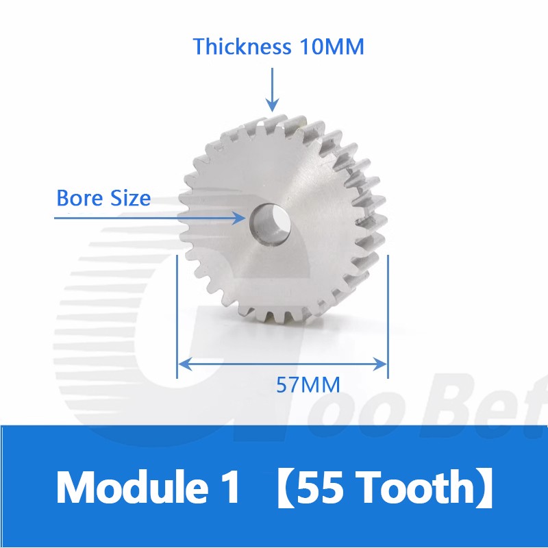 Spur Gear Module 1 Stainless Steel 12-120 Tooth Motor Pinion Flat Gear Precision