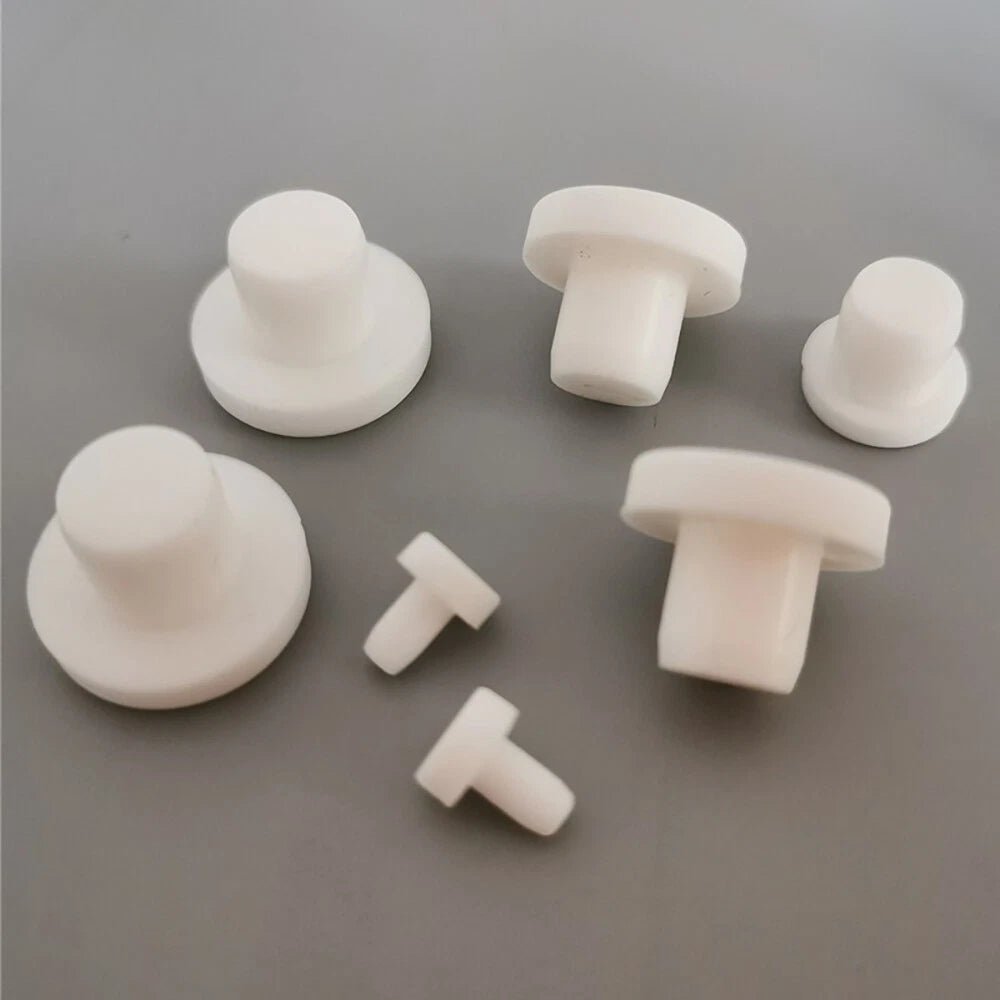 White Hole Plug End Cap Round Solid Silicone Rubber Blanking Seal Bung 3mm - 14mm - HomeDIYer
