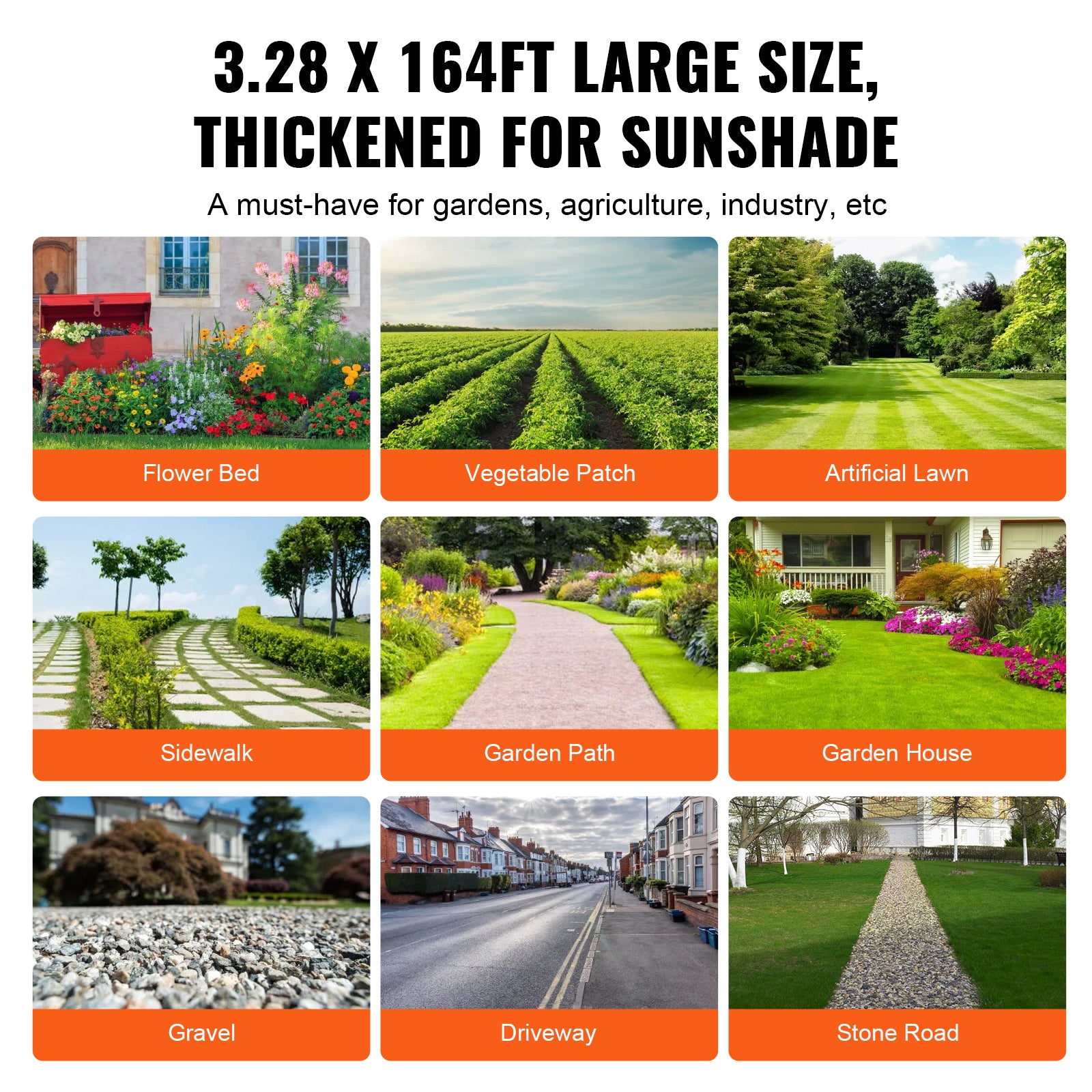 3.28ft x 164ft Heavy‑Duty Woven Weed Barrier Landscape Fabric — 2.95oz PP Ground Cover Black