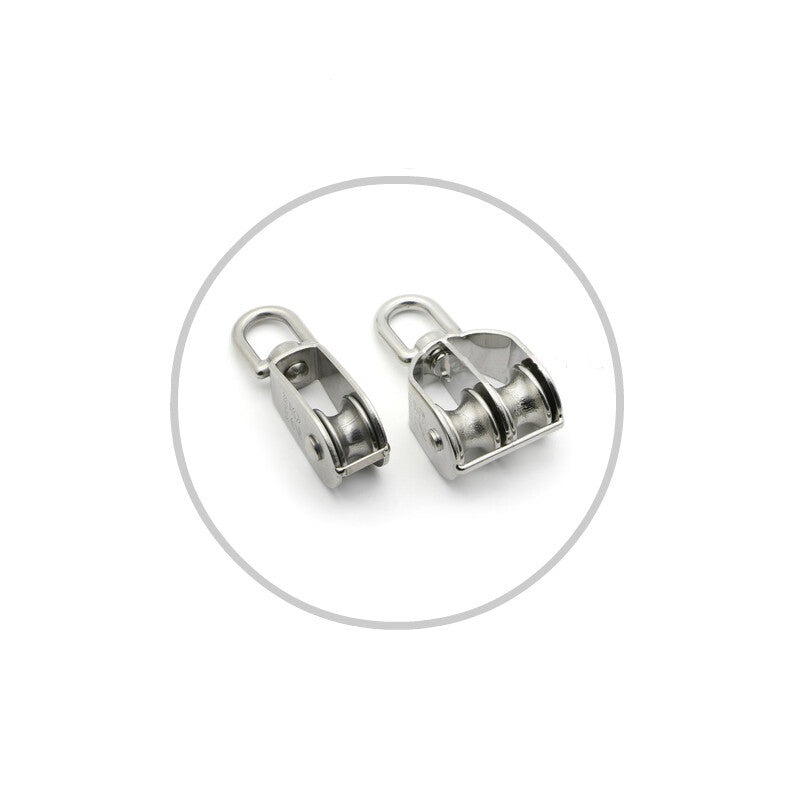 Stainless Steel Heavy Duty Single/Double Pulley Block Wheel Swivel Lifting Rope