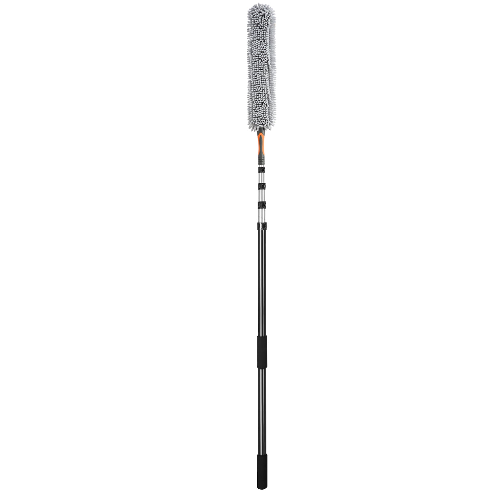 Manual Pole Saw, 4.9–20 ft Extendable Tree Pruner with Chenille Brush & Aluminum Handle