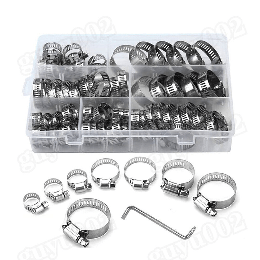 101pcs Hose Clamps Set Jubilee Type Pipe Tube Clips Stainless Steel 8mm To 44mm - HomeDIYer