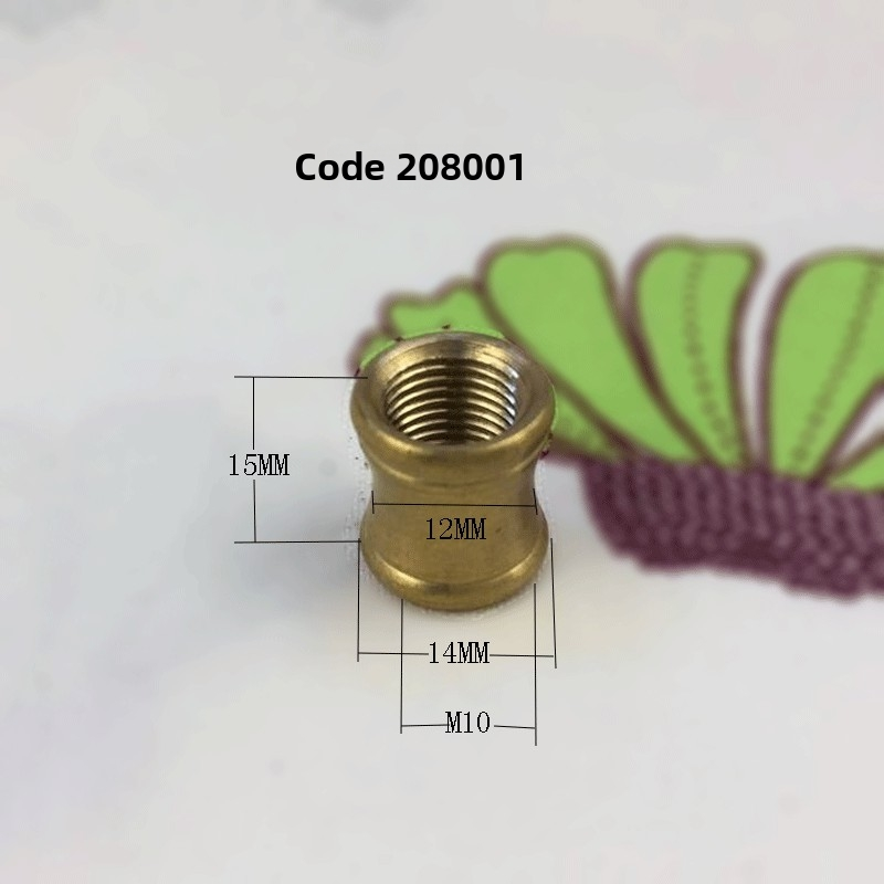 Solid Brass M10 I‑Connector with T‑Washer – 208 Brass Lamp Hardware for Pendant Lights & Fixtures