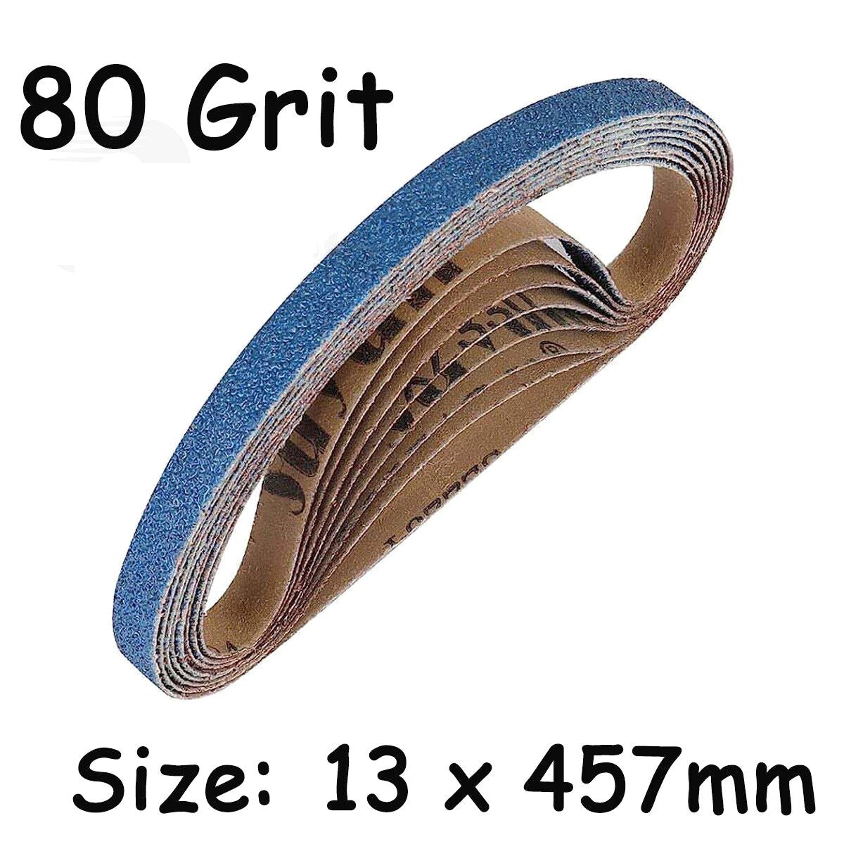 13x457mm Zirconia Corundum Sanding Belt Set 40, 60, 80 & 120 Gri For Power File - HomeDIYer