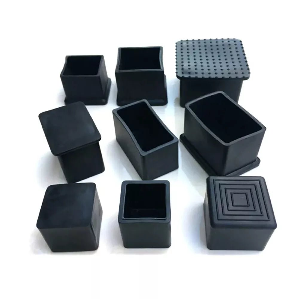 Square Chair Leg Caps Anti - Slip Rubber Chair Tips Table Chair Floor Protectors - HomeDIYer