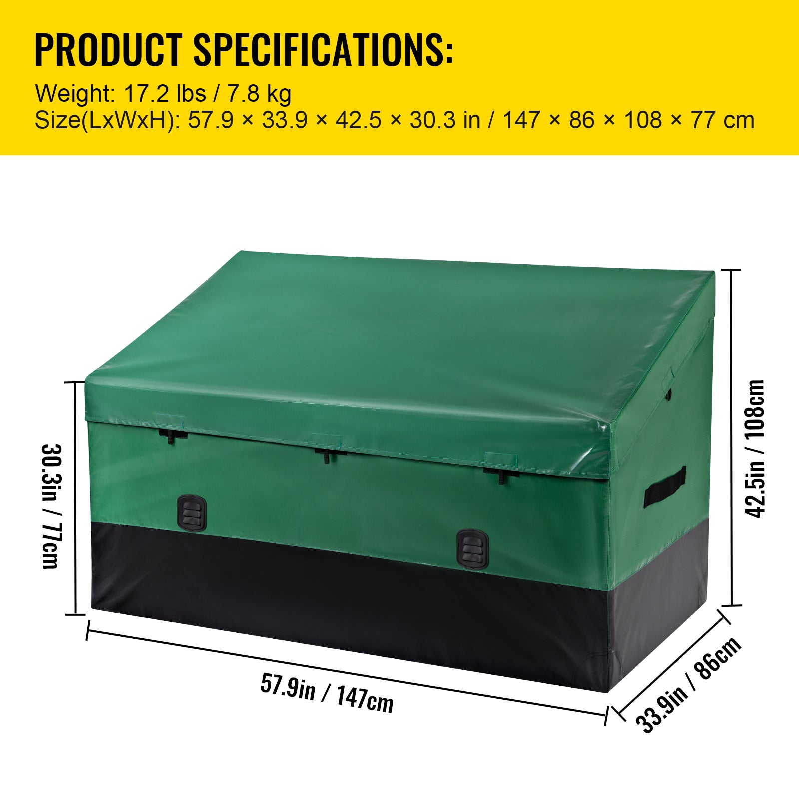Outdoor Storage Box Patio Deck Box 230 Gallon Waterproof PE Tarpaulin