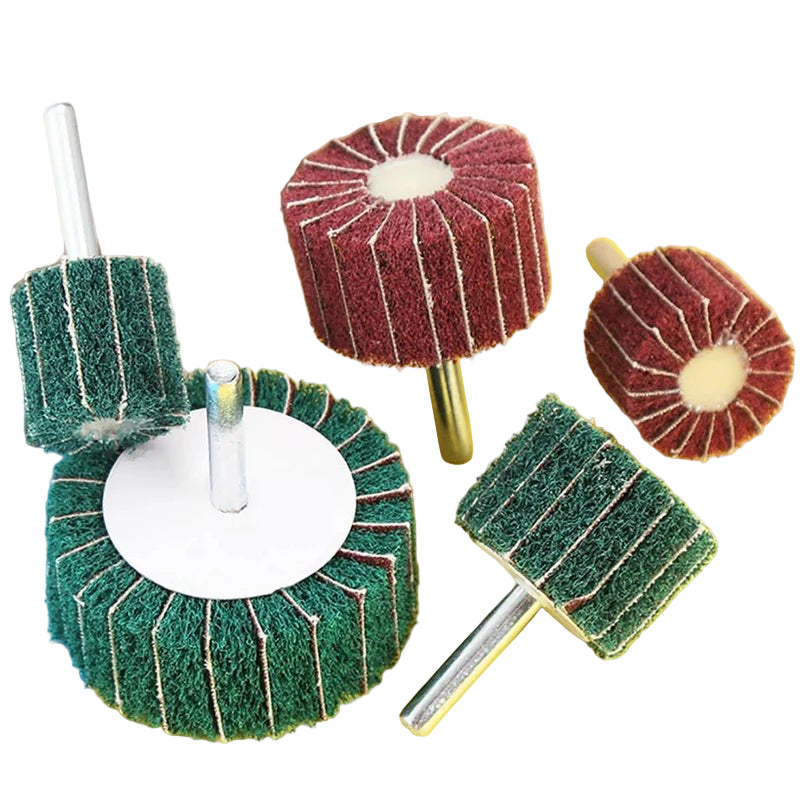 6mm (1/4'') Shank Non - woven Abrasive Buffing Wheel - High Performance Polishing Wheel For Metal, Wood, Plastic - Power Drill - HomeDIYer