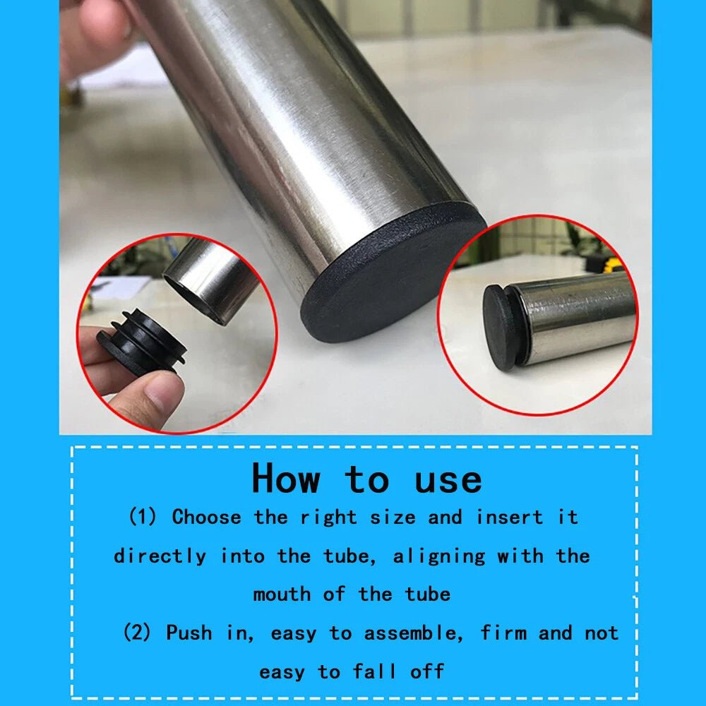 Round Plastic Blanking End Caps Pipe Tube Inserts Plugs Bungs Black 12mm - 140mm - HomeDIYer