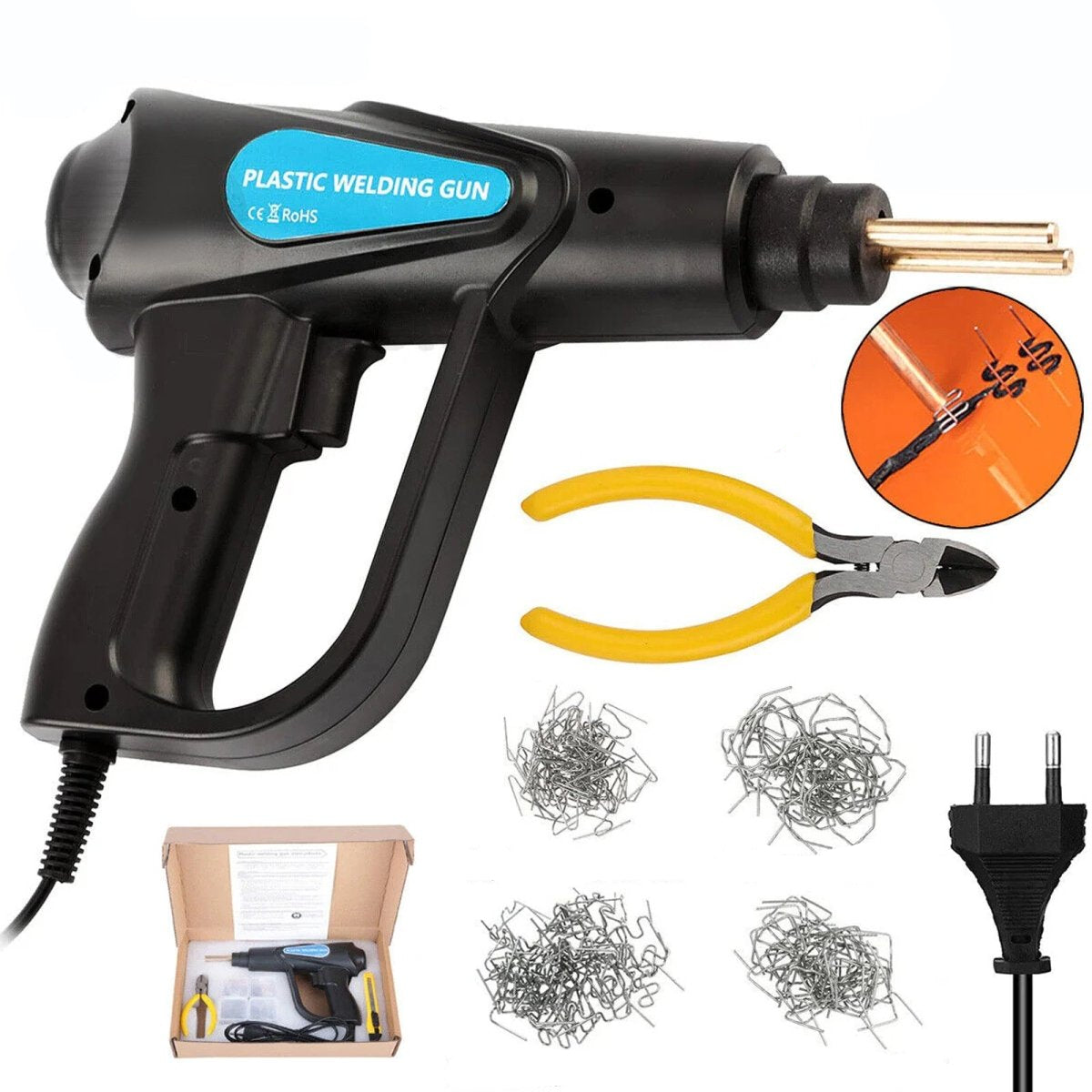 70W welding machine car plastic repair car welding plastic+200 clamp set - HomeDIYer