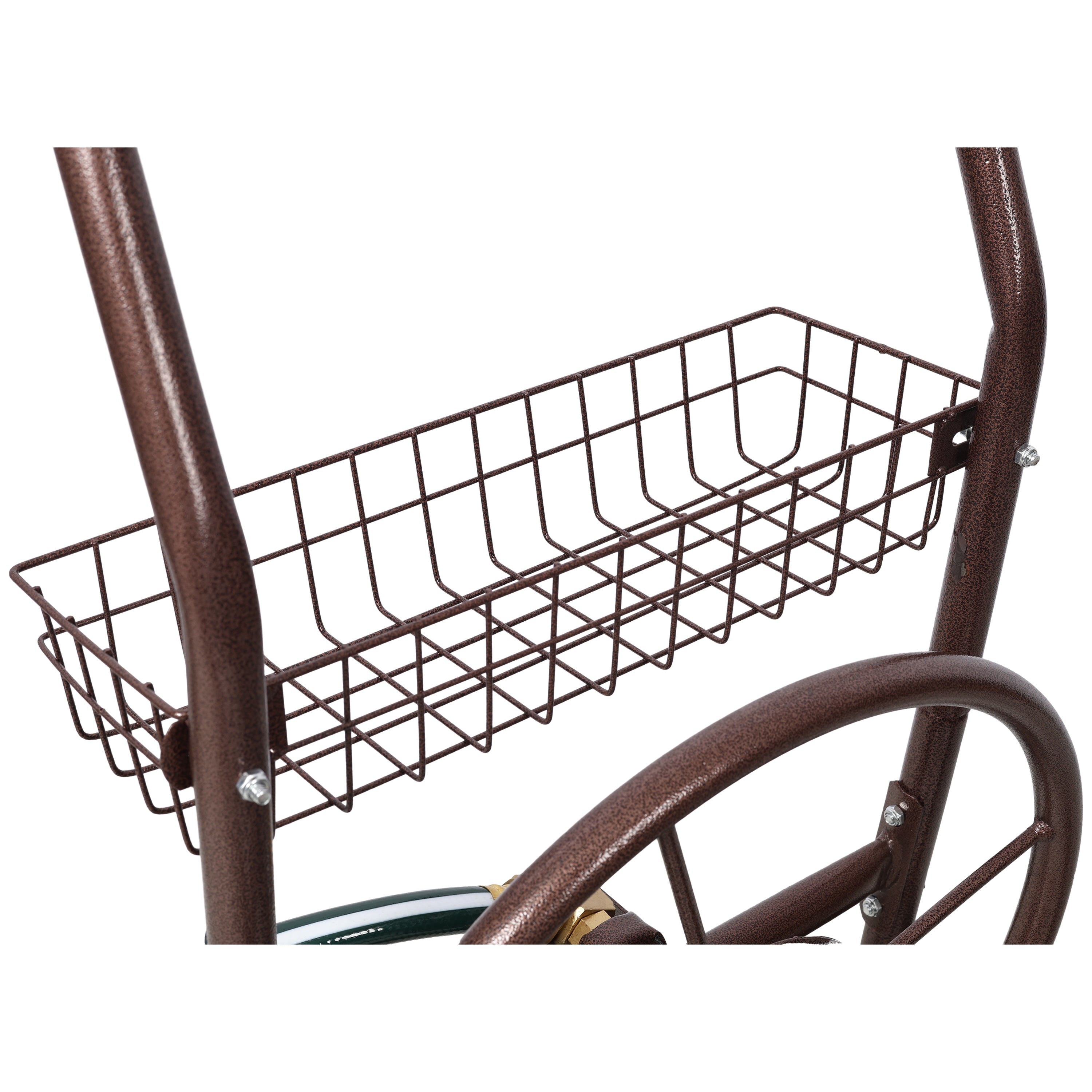 Expressions Metal Hose Reel Cart with Wheels - Heavy Duty Hose Caddie - 250 Ft Hose Capacity