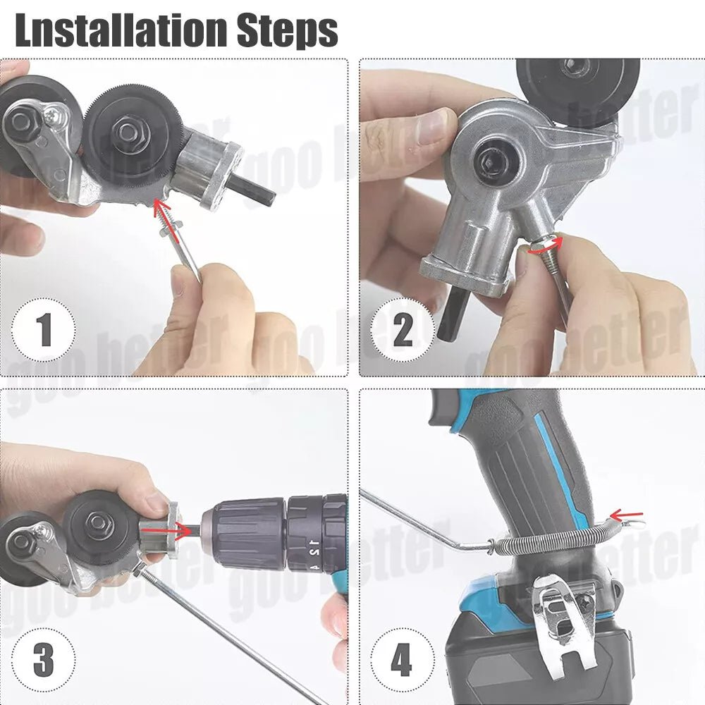 Electric Drill Attachment Nibblers for Cutting Sheet Metal Cutter Saw Tool Kit - HomeDIYer