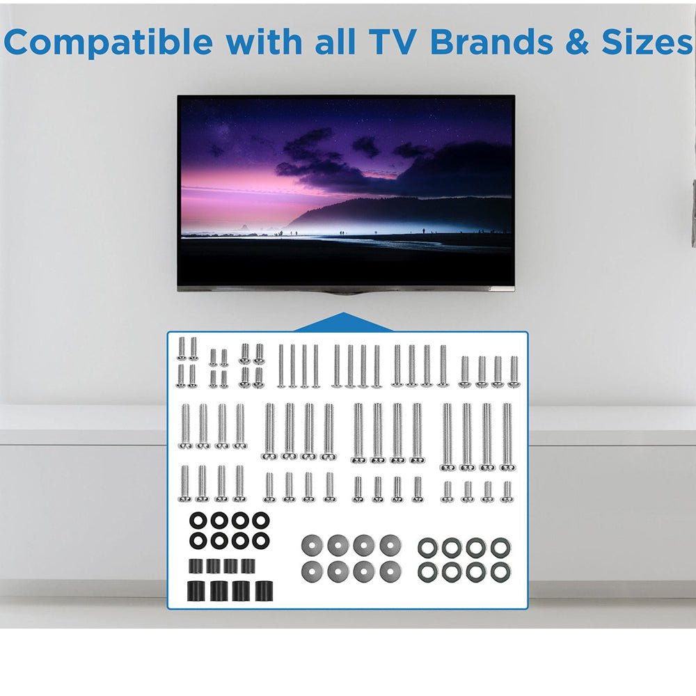 TV Mounting Hardware Kit, Universal VESA Wall Mount Screw, Washer, Spacer Pack (M4 M5 M6 M8) for TV and Monitor Mounting - HomeDIYer