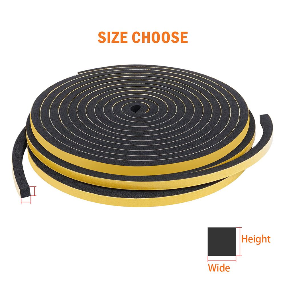 Neoprene Self Adhesive Backed Foam Sponge Strip Roll Sheet Tape Sticky Seal EPDM - HomeDIYer