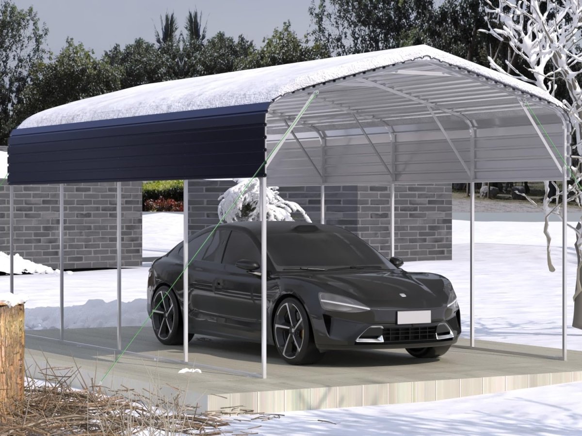 11x19FT Heavy Duty Metal Carport | Galvanized Outdoor Shelter for Cars, Boats & Parties - HomeDIYer