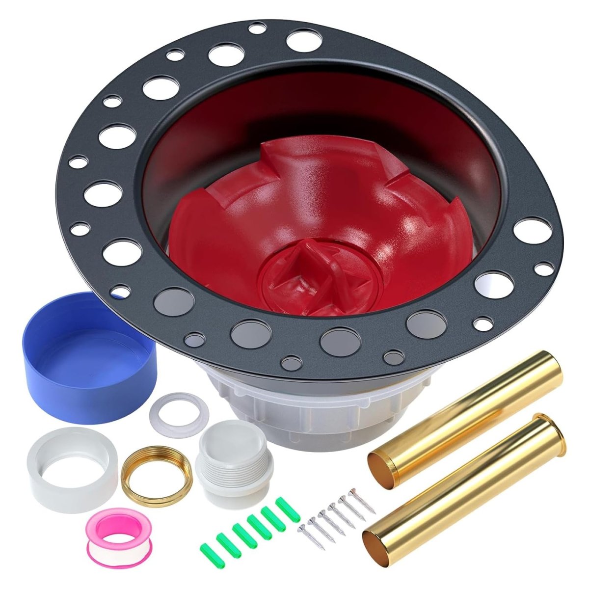 PVC Freestanding Tub Drain Rough - in Kit, Bathtub Drain Kit for Island Bathtubs, PVC Plastic Adapter and Brass Tail Pipes, Compatible with Free Standing Tub Drain, Floor Mounted Bathtubs - HomeDIYer