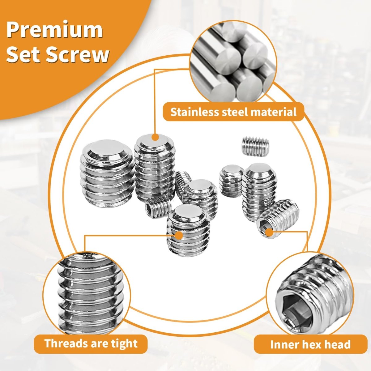 Set Screw Assortment Kit (250 Pcs) - Metric Sizes M3, M4, M5, M6, M8 - 304 Stainless Steel Cupped & Hex Head Screws - Perfect for Door Knobs, Home Repair, Furniture, and More! - HomeDIYer