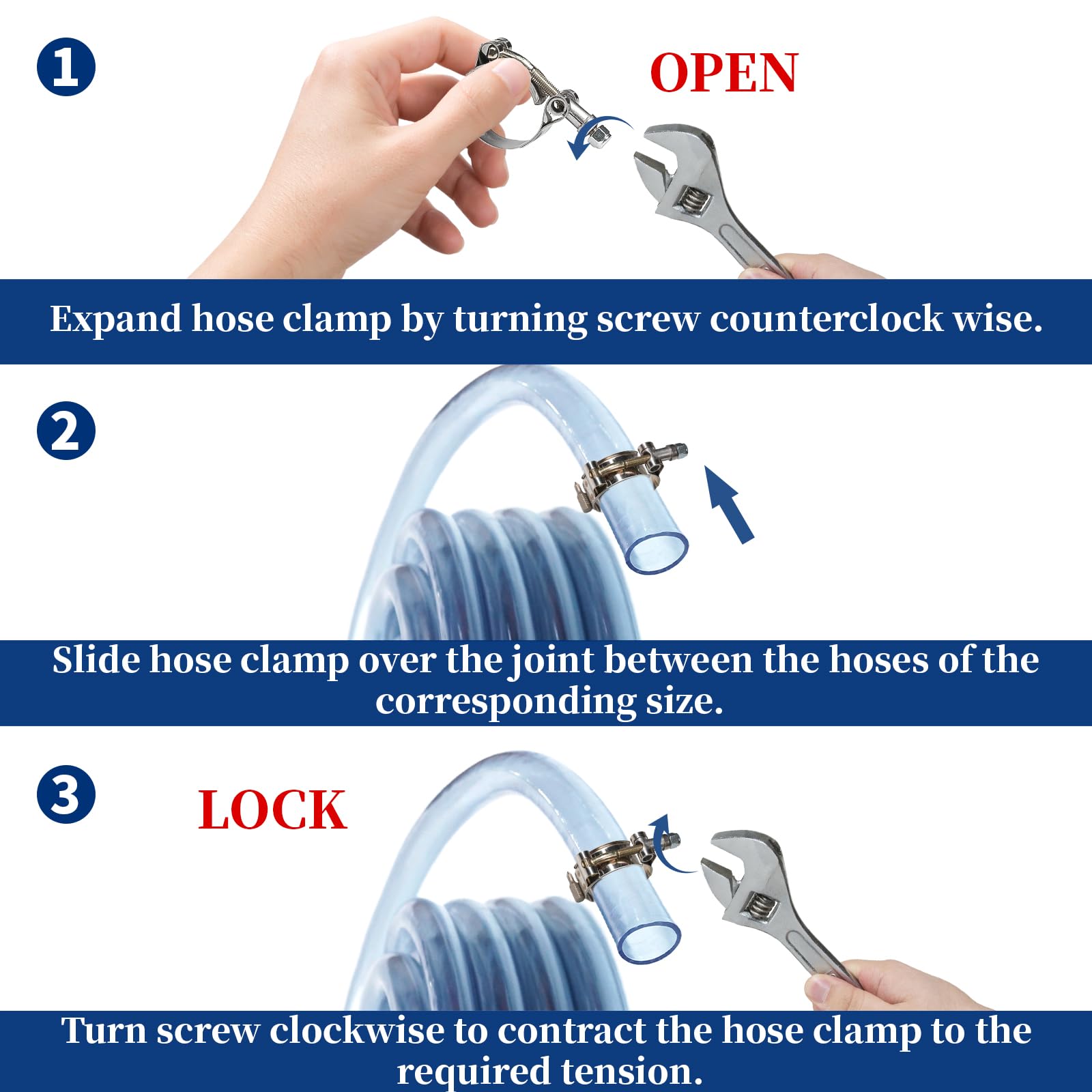 18 Pcs 6 Sizes Goobetter T-Bolt Hose Clamps Stainless Steel, Turbo Intake Intercooler Clamps Assortment, 28-64mm Adjustable T-Bolt Heavy Duty Hose Clamp for Radiator, Automotive, Washing Machine