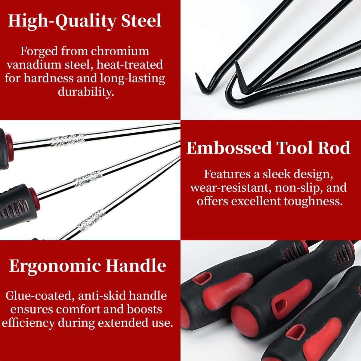 13 Pcs Mechanic Hook and Pick Tool Set with Scraper, Clip Pliers, Fastener Remover & Magnetic Telescoping Tool kit for Automotive Repair, car Trim Removal & Panel Removal - HomeDIYer