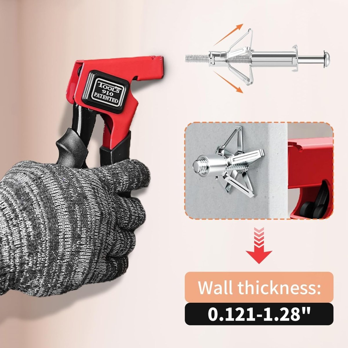 Molly Bolts for Drywall Plaster Wall, Hollow Wall Anchors Drywall Screw Gun for Picture Frames, Shelves, and Towel Racks 40pcs Heavy Duty Hollow Wall Anchors in 8 Size Screws Incl - HomeDIYer
