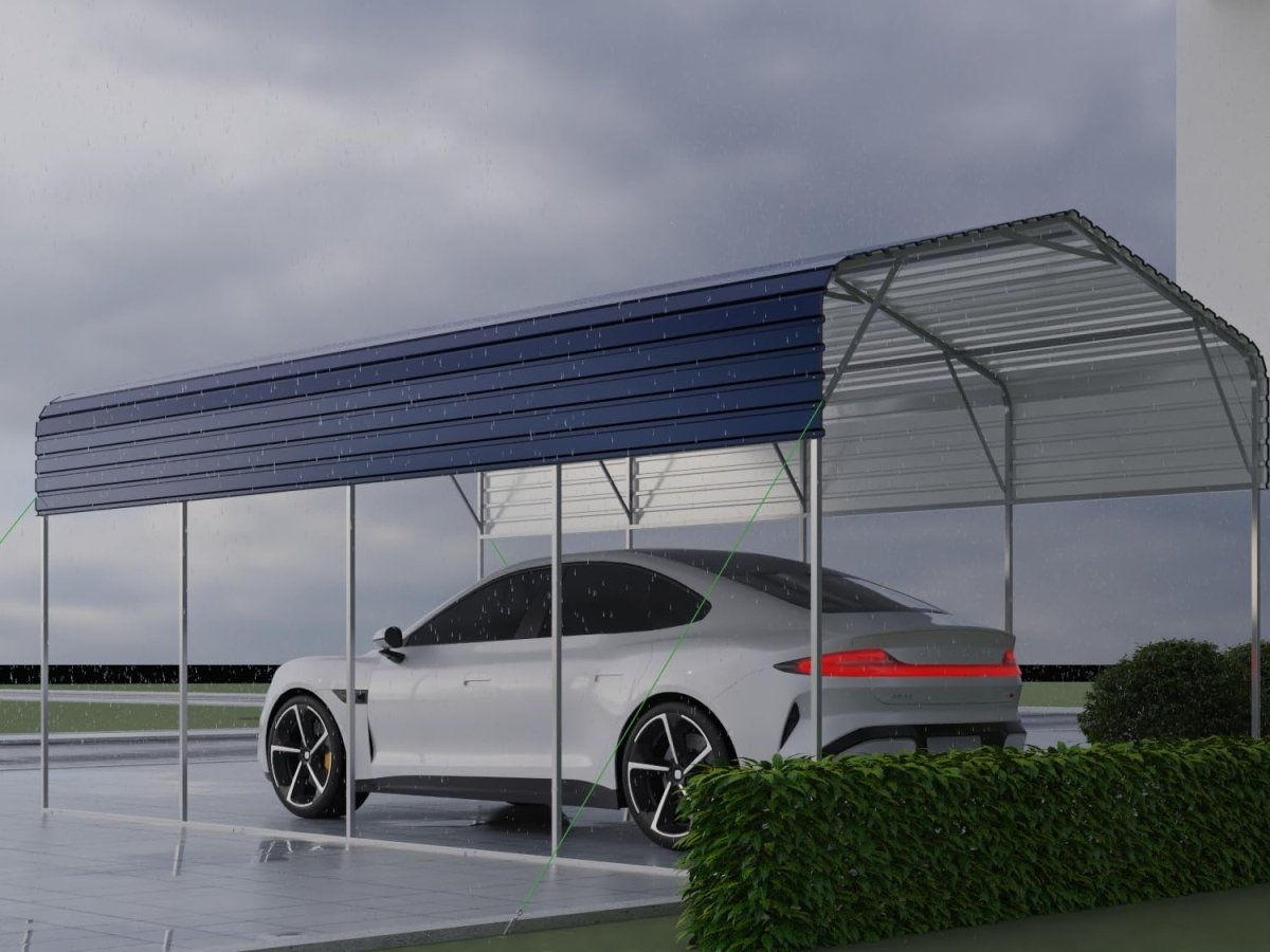 11x19FT Heavy Duty Metal Carport | Galvanized Outdoor Shelter for Cars, Boats & Parties - HomeDIYer