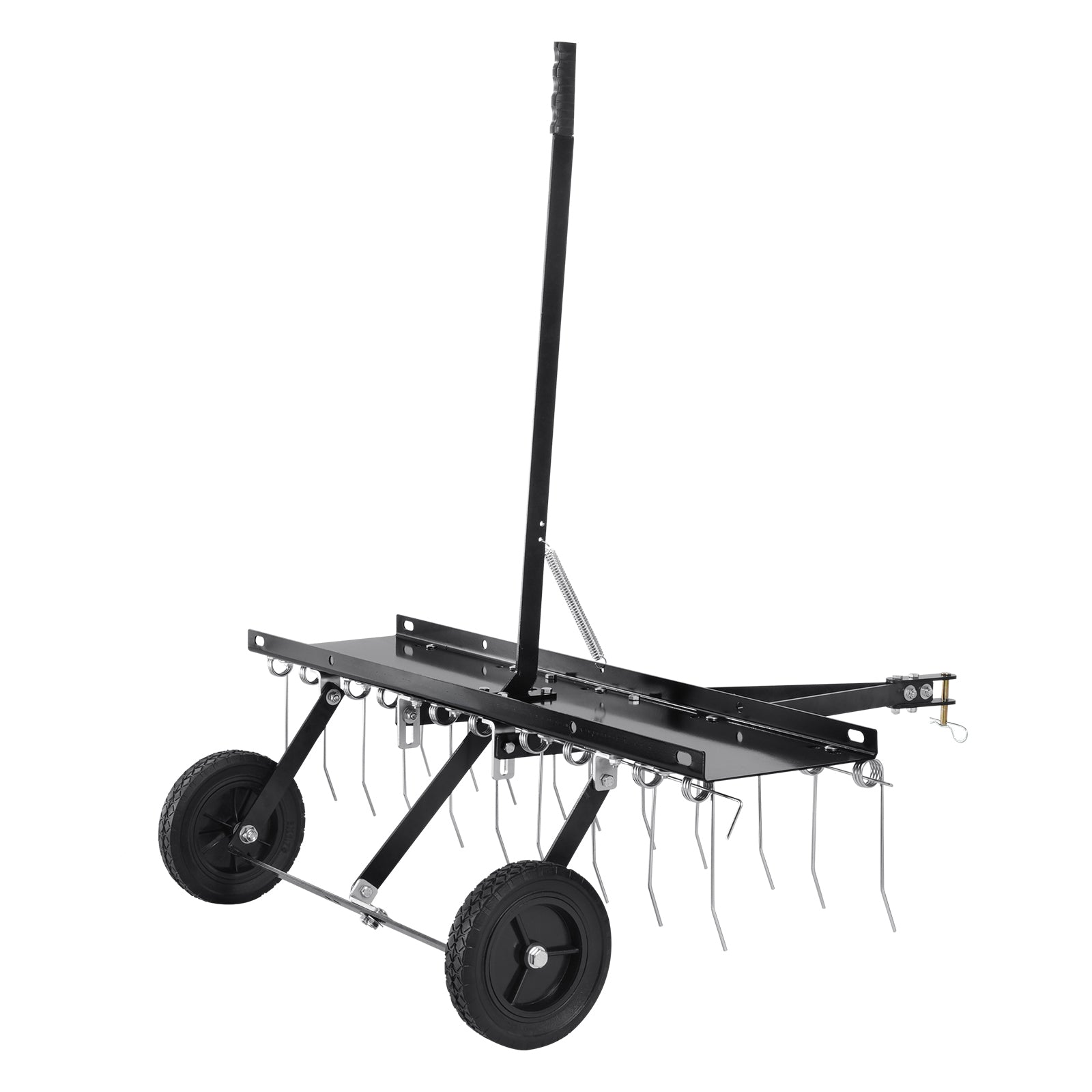 Tow Behind Dethatcher, 40-inch Tow Dethatcher with 20 Spring Steel Tines, Lawn Dethatcher Rake for ATV or Mower, Tow Behind Lawn Rake with Lift Handle for Garden Farm Grass
