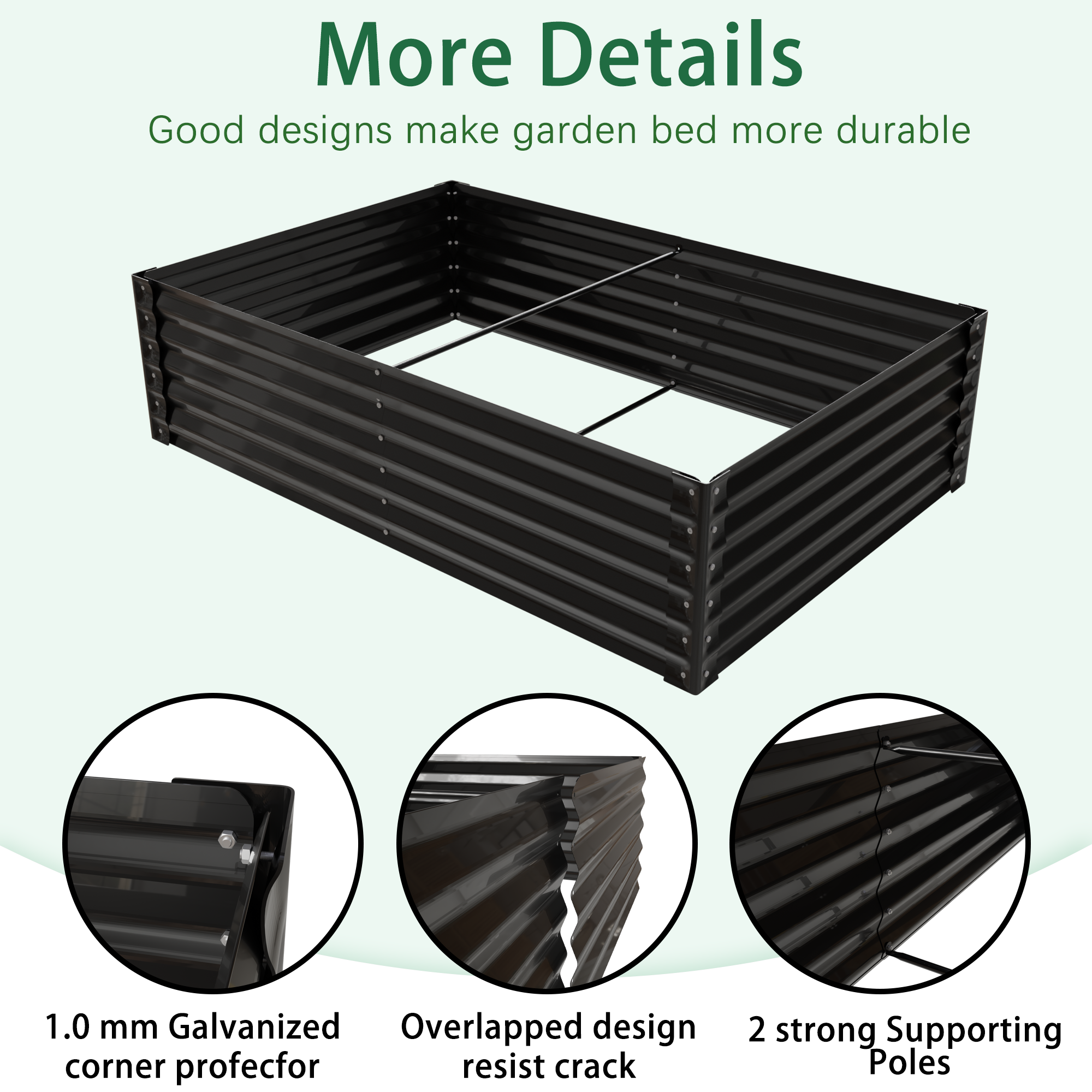68.7" x 45" x 51.5" Greenhouse with Integrated Raised Flower Bed — 2‑in‑1 Outdoor Planter Box & Cold Frame Black