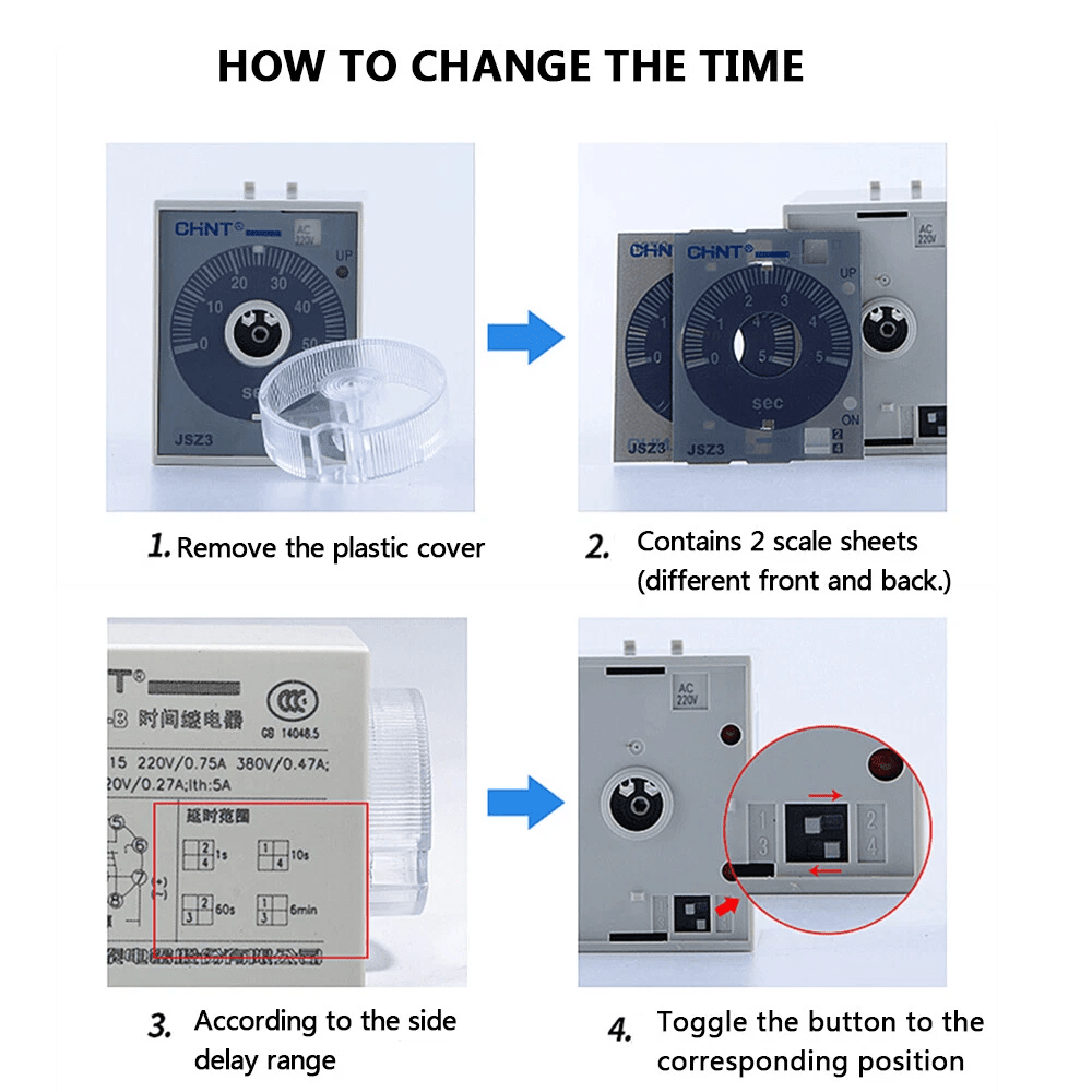 AC 220V 380V DC 24V Time Delay Relays On - delay with instantaneous Contacts JSZ3C - HomeDIYer