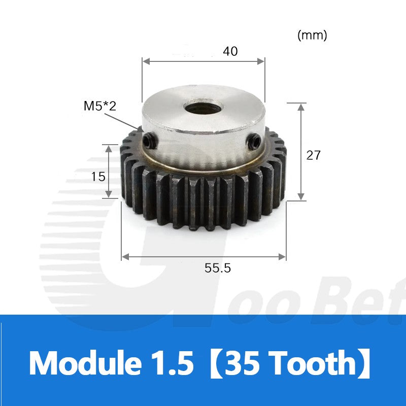 Spur Gear C45 Steel Mod 1.5 with Hub 12-60 Tooth Motor Pinion Hardened Precision