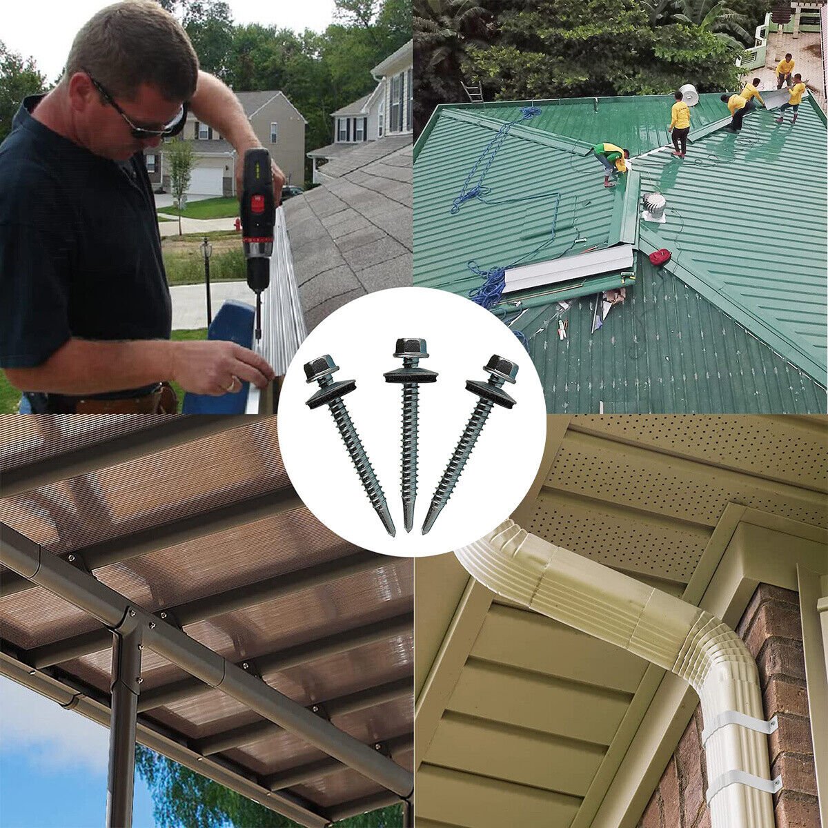 M4.2 M4.8 Hexagon Head Self Drilling Roofing Screw Set With bonded EPDM Rubber Washers - HomeDIYer