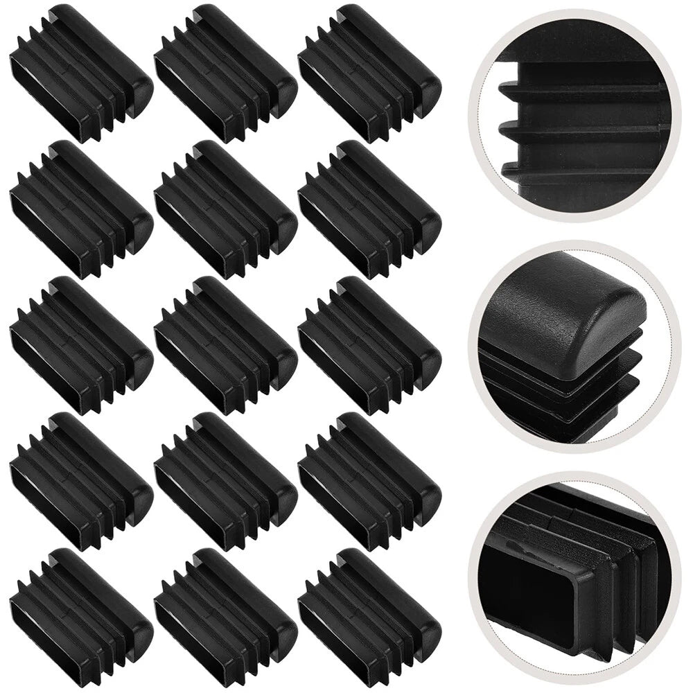 Furniture Tube Inserts Caps Domed End Stoppers for Table Chair Legs Black Square - HomeDIYer