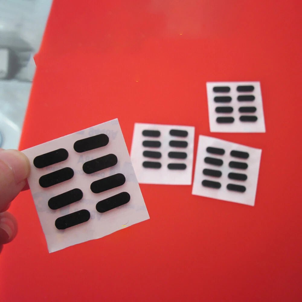 10Pcs Anti - slip Black Rubber Feet Oval Silicone Self Adhesive Stick On Pads Thick 3mm - HomeDIYer