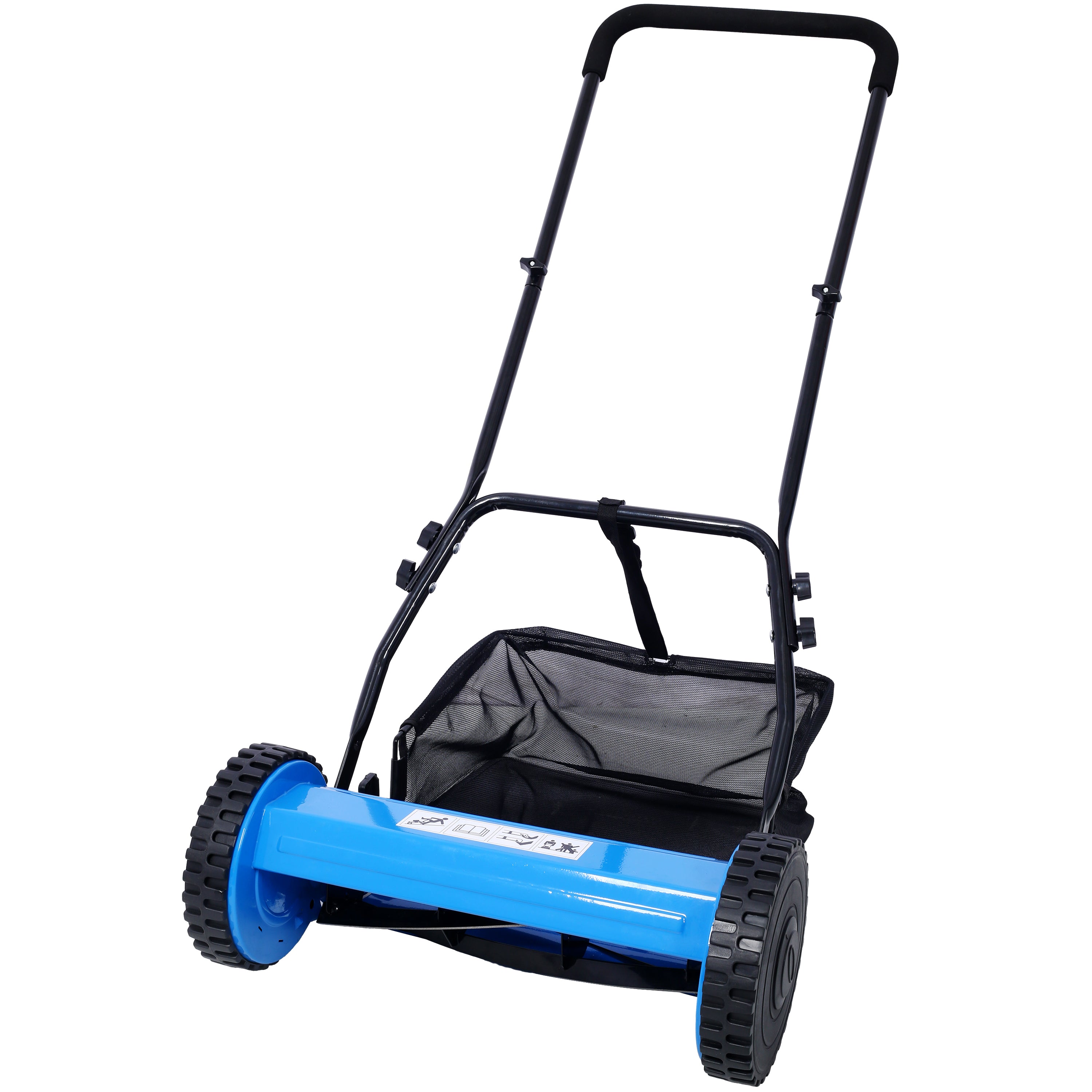 14-Inch 5-Blade Push Reel Lawn Mower with Grass Catcher, GREEN COLOR