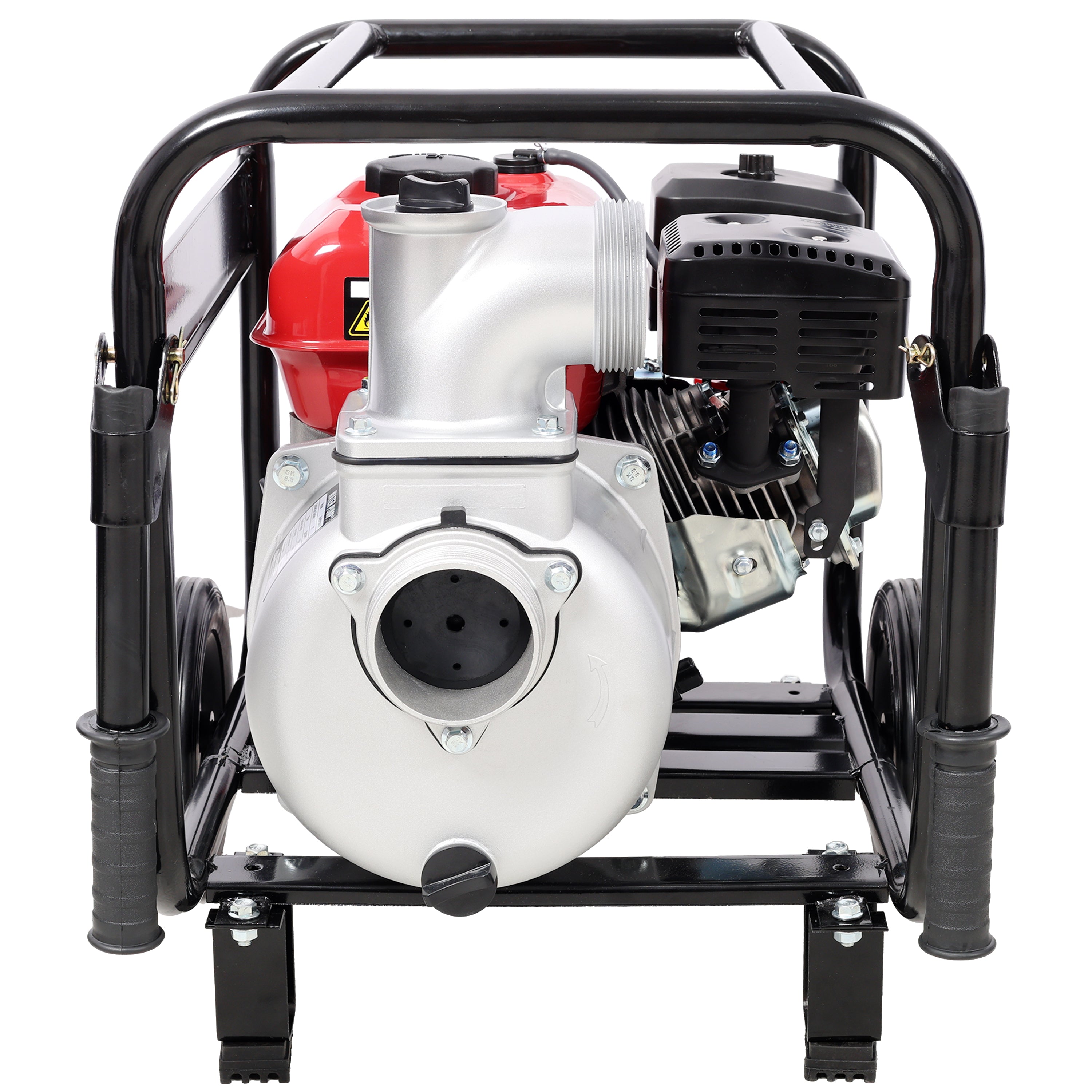 Gas Engine Powered Water Pump 3" inlet&outlet, Flow:264Gpm , 7HP Engine 212CC, EPA Certificated, 3in NPT Connector, 3in to 2in coupler 2in1, 50 ft Discharge Hose, 12 ft Suction Hose, Wheels and Handle