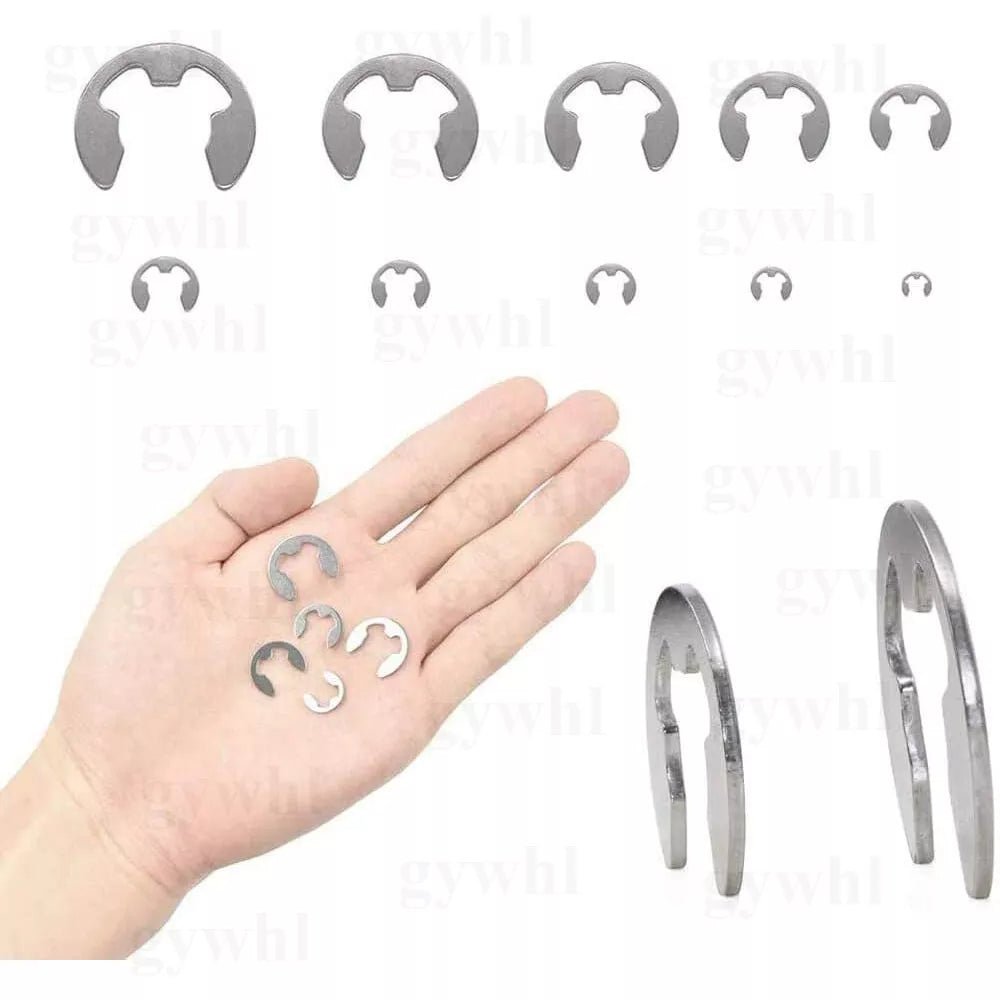 200Pcs 1.5mm - 10mm E - clips Ring Snap Retaining Circlip Kit A2 Stainless Steel - HomeDIYer