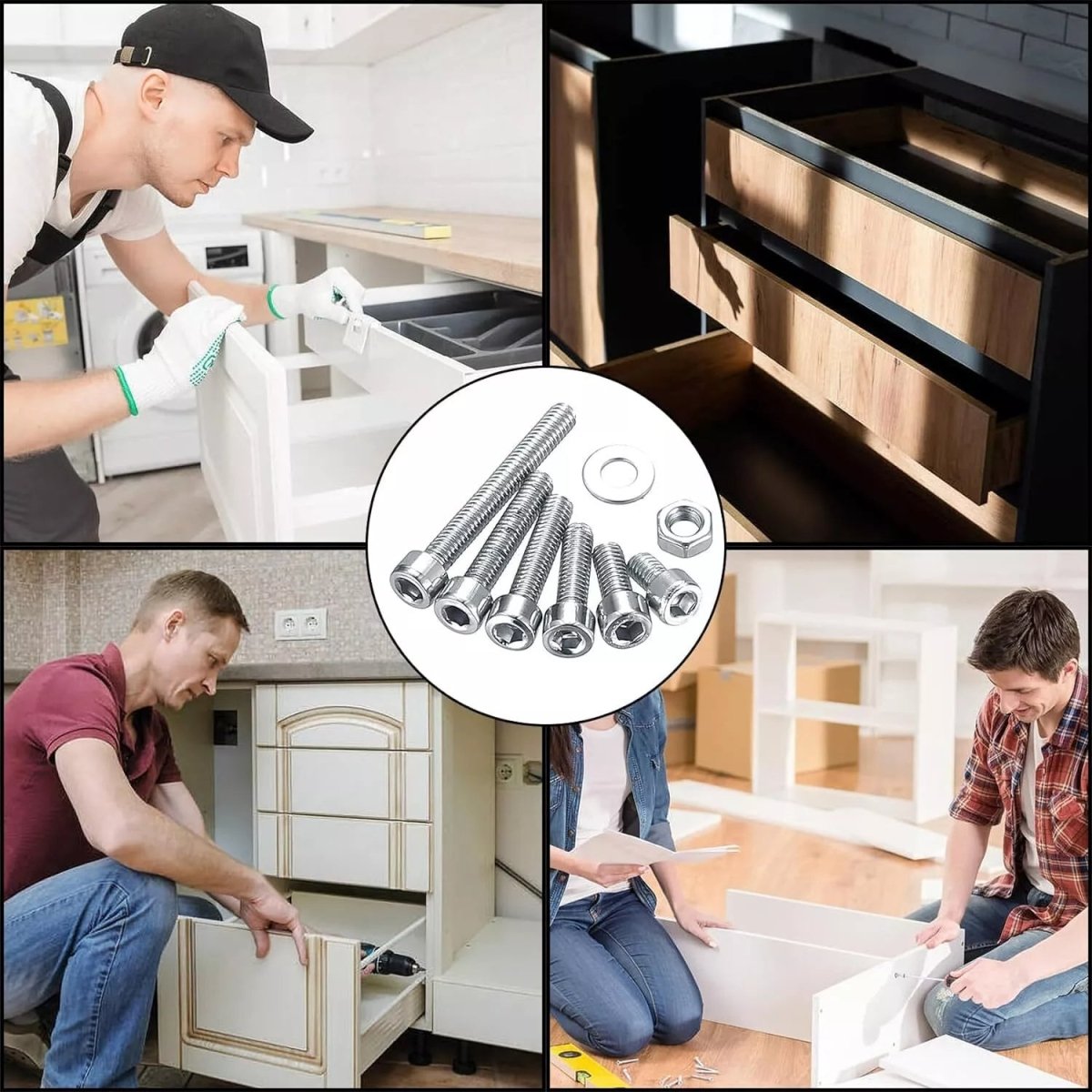 500 Pcs Allen Bolts and Nuts Assorted Set Button Head Hex Screws Stainless Steel - HomeDIYer