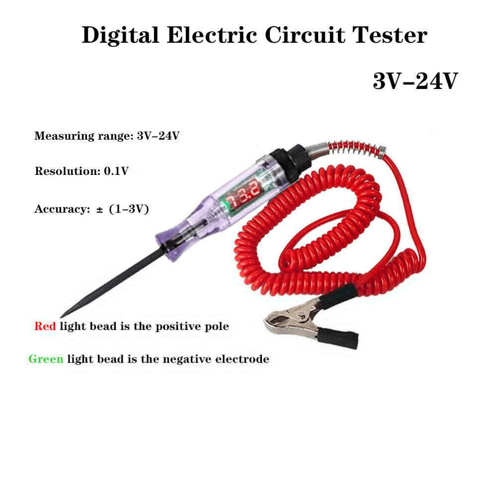 3 - 24V Car Digital Electric Voltage Circuit Tester Truck Automotive Light Test - HomeDIYer