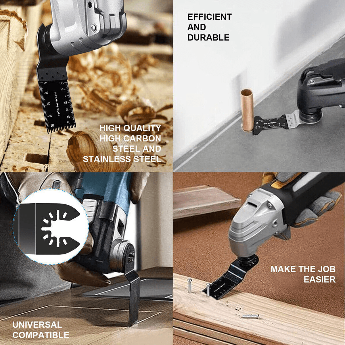 15x Universal Oscillating Saw Blade 34 - 88mm Multi Tool Blades Wood Metal Cutter - HomeDIYer