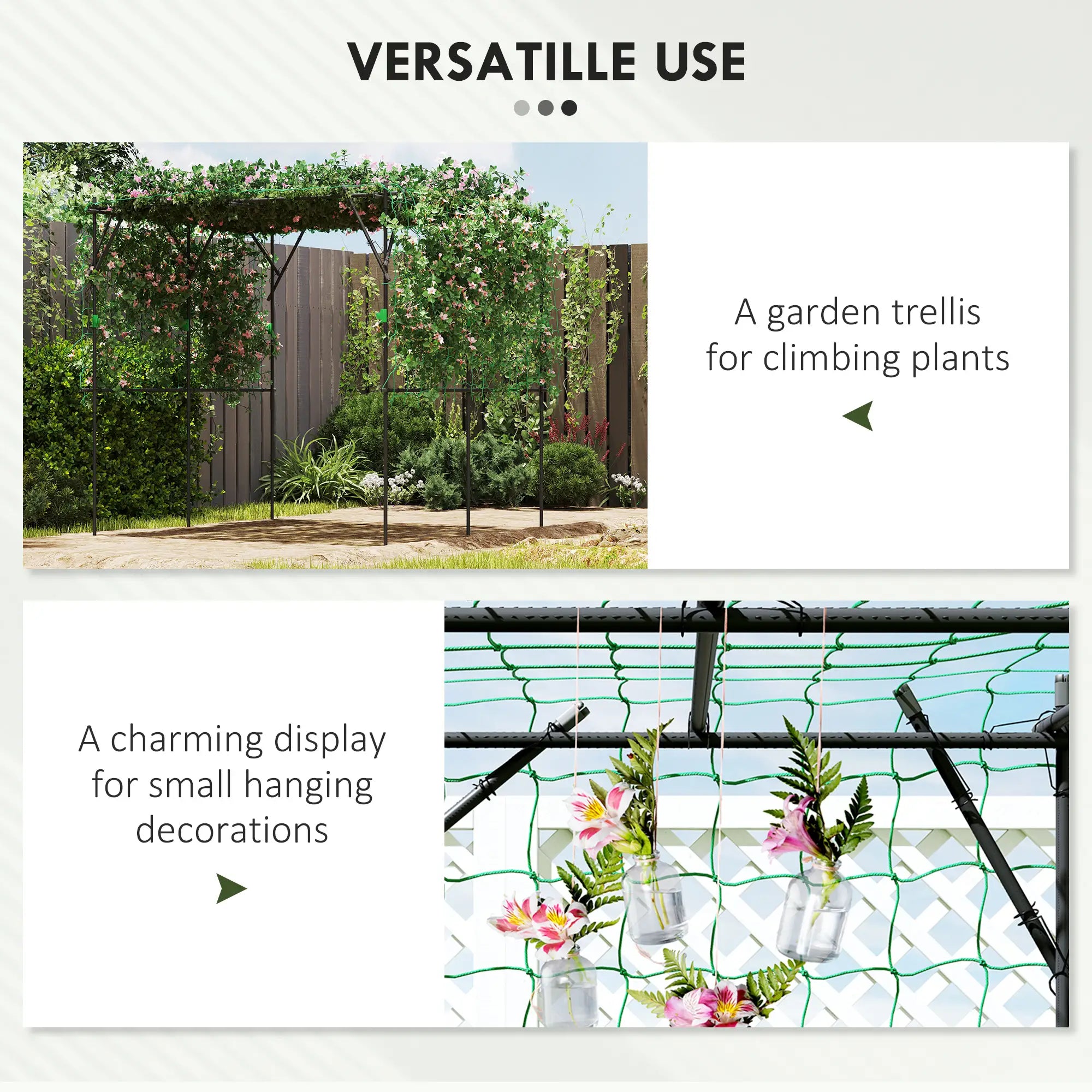 Garden Arch Trellis Metal Plant Trellis Support with Climbing Net