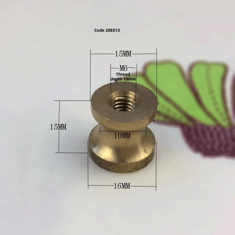 Solid Brass M10 I‑Connector with T‑Washer – 208 Brass Lamp Hardware for Pendant Lights & Fixtures
