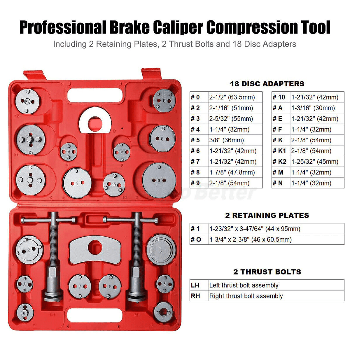 22Pcs Auto Car Universal New Brake Disc Piston Caliper Rewind Wind Back Tool Kit - HomeDIYer