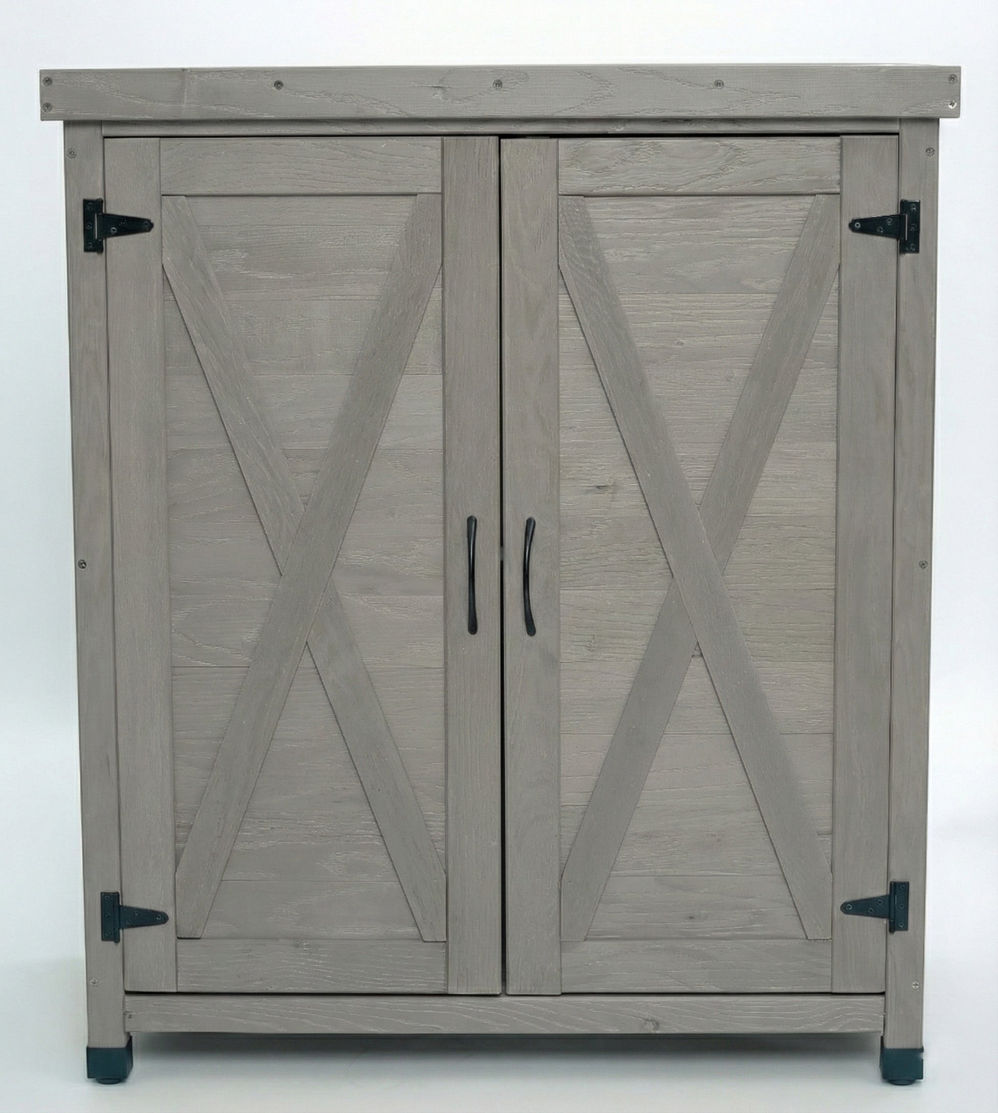 Potting Bench with Storage Cabinet – Outdoor Work Station with Metal Table Top & Zero Maintenance