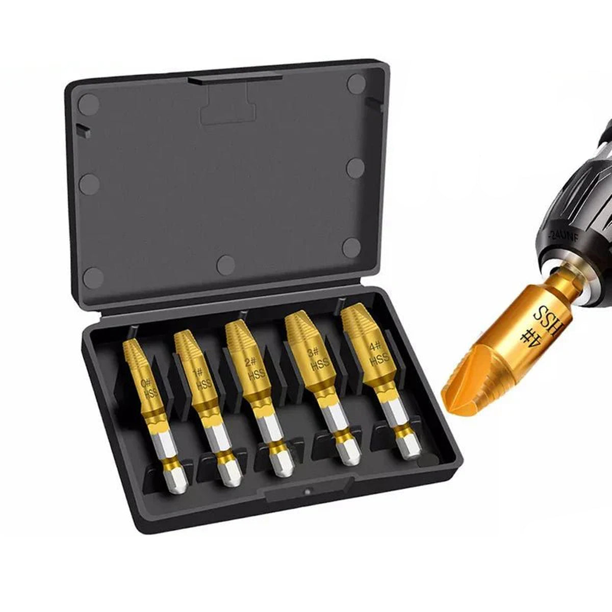 5 STÜCKE Beschädigt/Stripped Schraube Extractor Set Bolzen Gebrochen Remover Werkzeug Bohrer