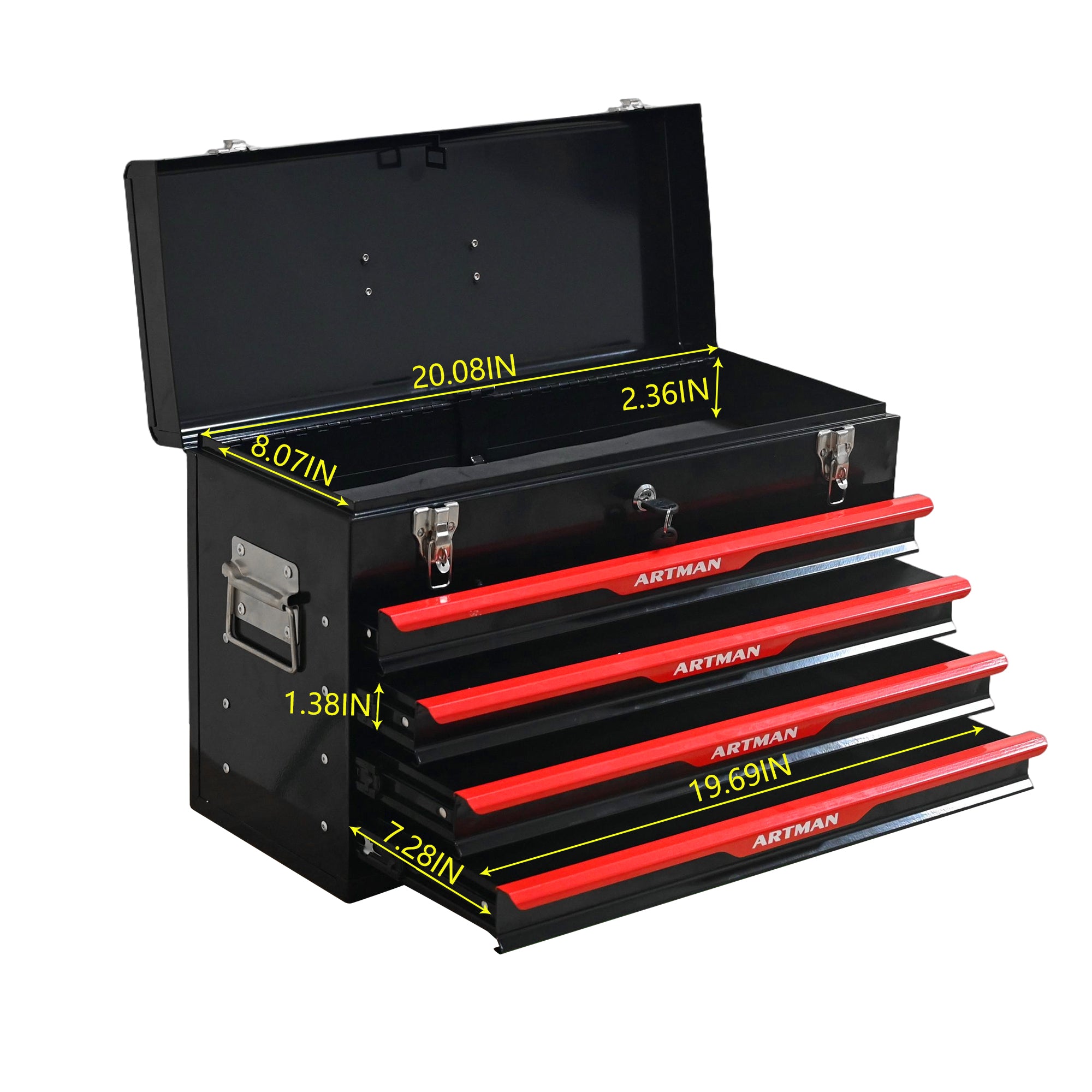 20-inch Steel Portable Tool Box with Drawers – Heavy-Duty Tool Storage Organizer