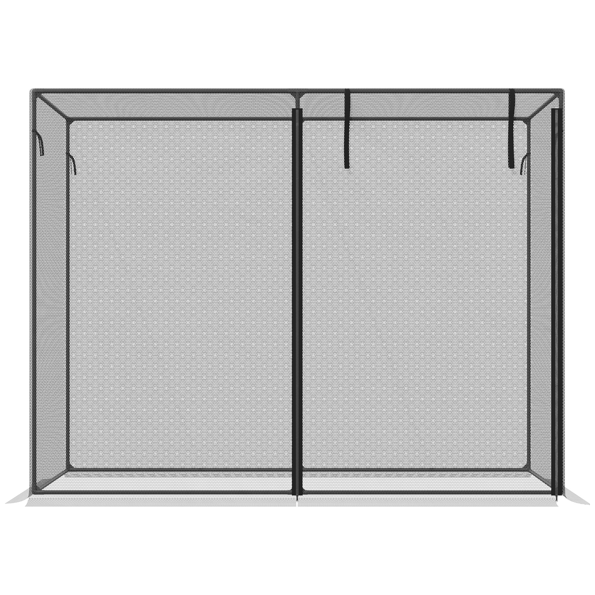 6' x 3' Crop Cage, Plant Protection Tent with Zippered Doors for Vegetable Garden, Backyard, Black