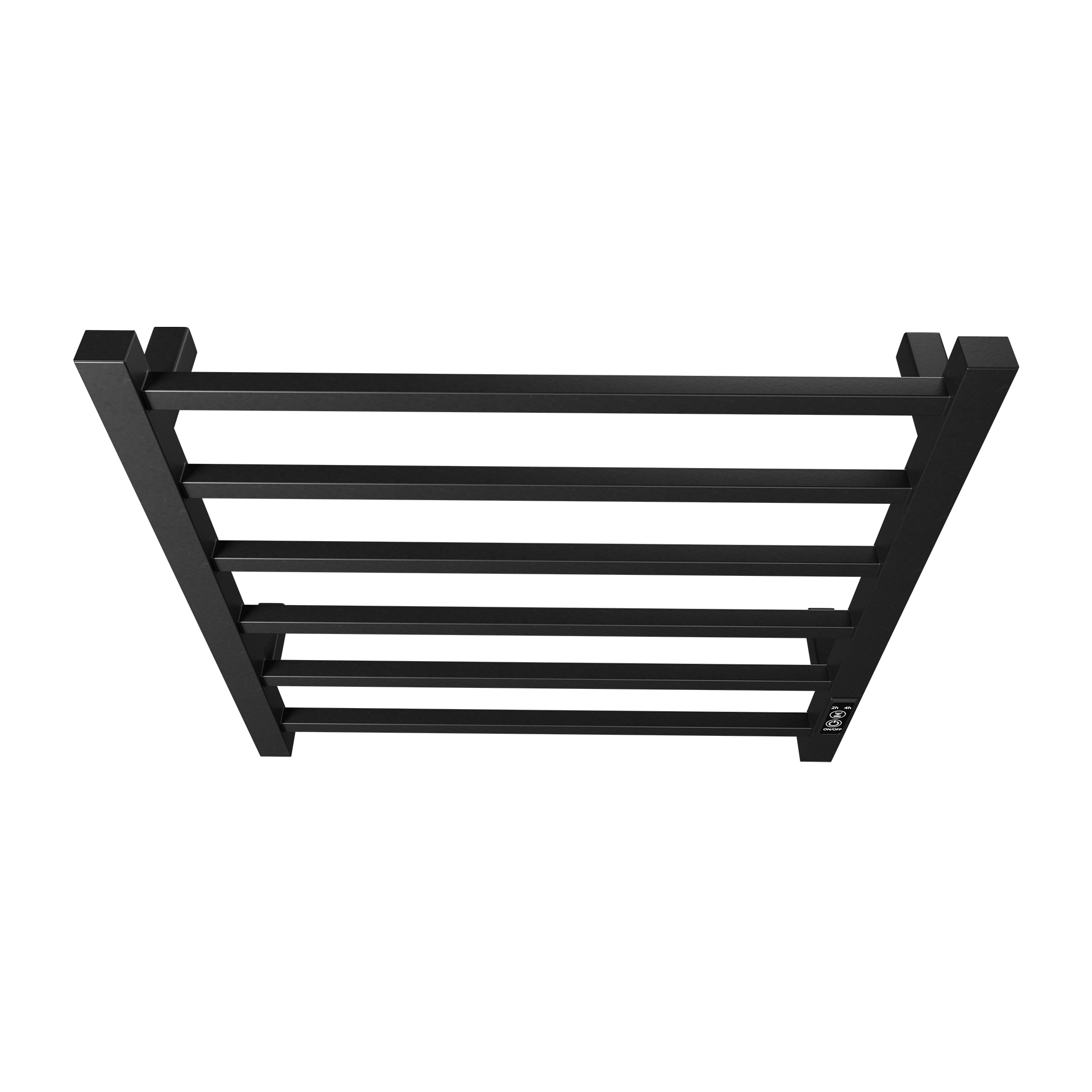 6-Bar Electric Heated Towel Warmer – Plug-in Wall Mount Towel Rack with Timer, Matt Black
